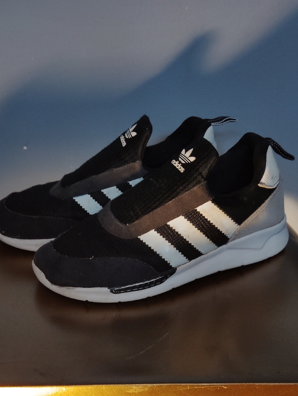 Adidas Kids Black & White Slip-On Sneakers